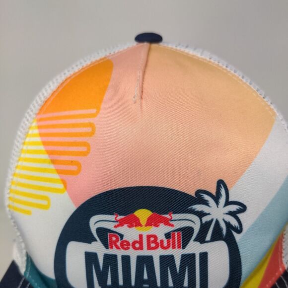 Red Bull Miami Fan Zone Snapback Mesh Back Hat Multicolor Graphic Logo - Picture 3 of 8